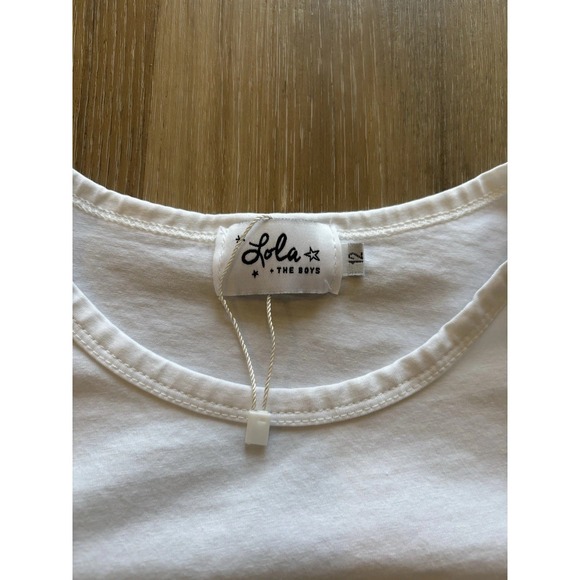 Lola And The Boys French Fries Sequin Crewneck White T-shirt Size 12 - Picture 5 of 8